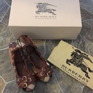 NIB Burberry Bridle Check Ballerina Flats EUR 36